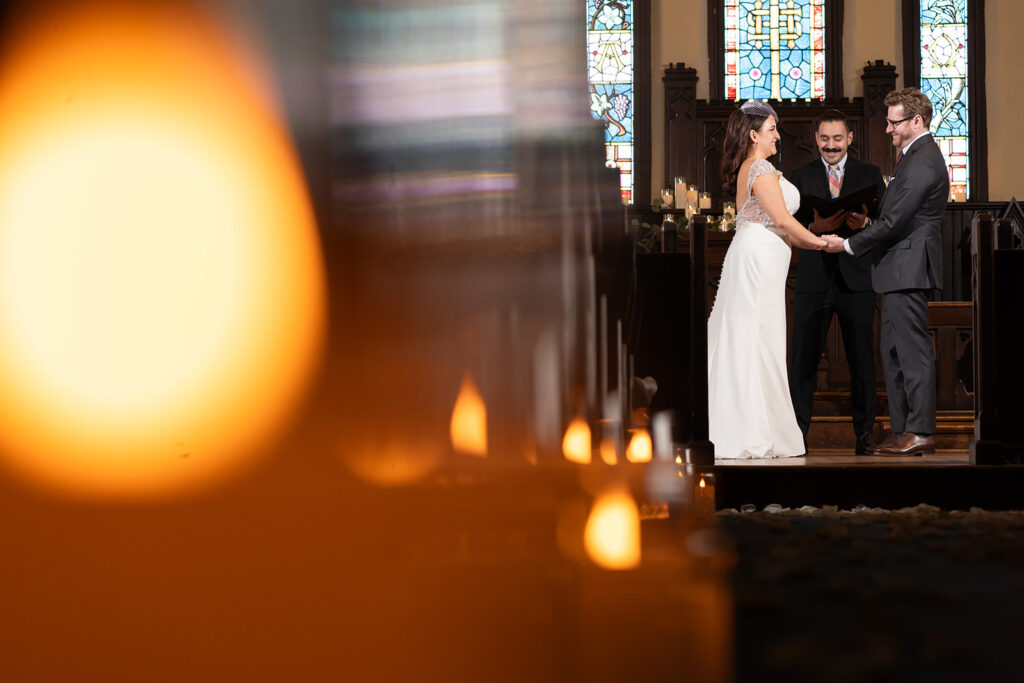 Candlelit Wedding Ceremony on New Years Eve at St. Mary's Chapel in Charlotte NC