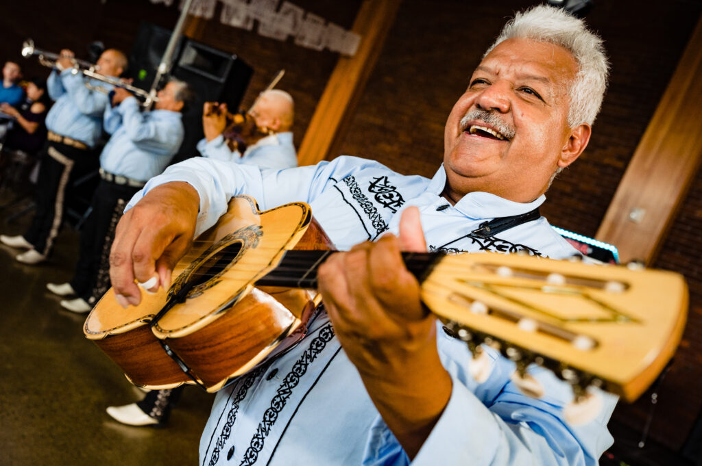 Mariachi bands are a common tradition for mexican weddings to provide music and live entertainment