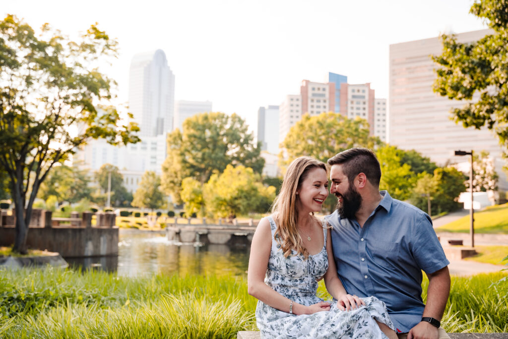 Engagement session Marshall Park skyline views