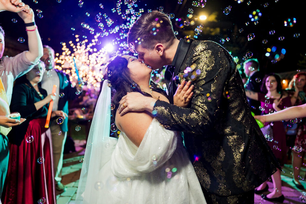 Final Fantasy inspired wedding bubble exit
