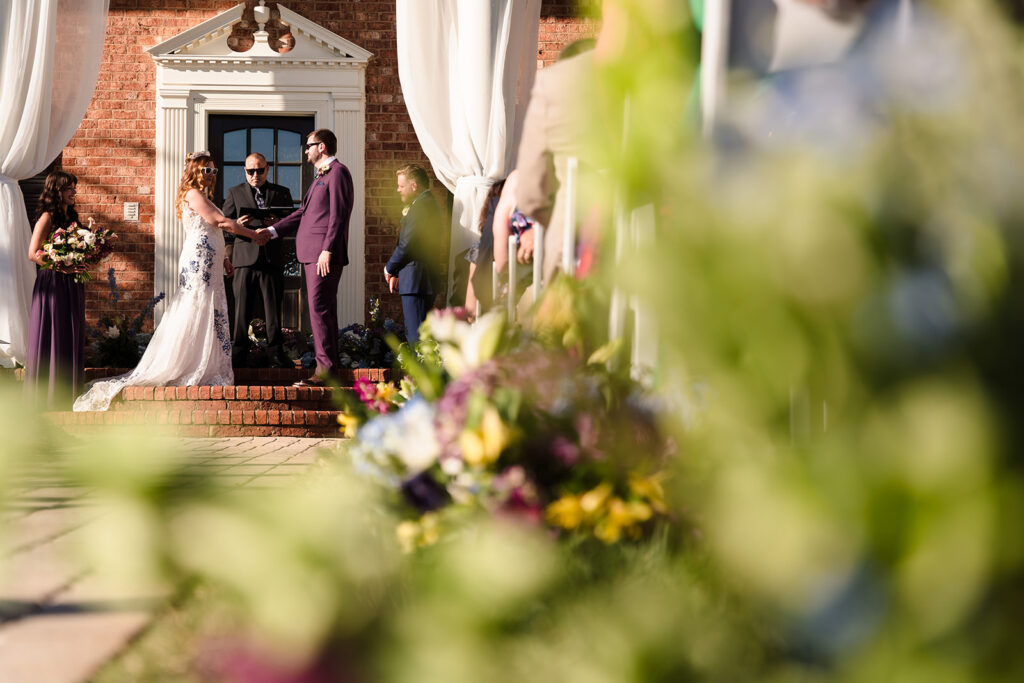 Charlotte wedding ceremony at Pleasant Grove Farm