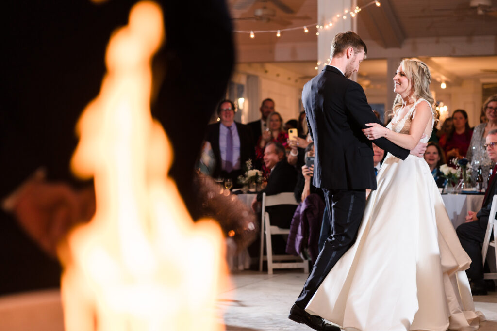 cozy winter wedding reception at Vesuvius Vineyards