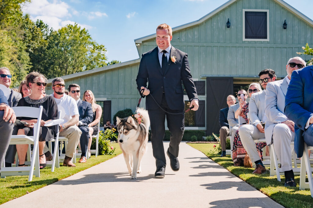 dog-friendly wedding ceremony in charlotte