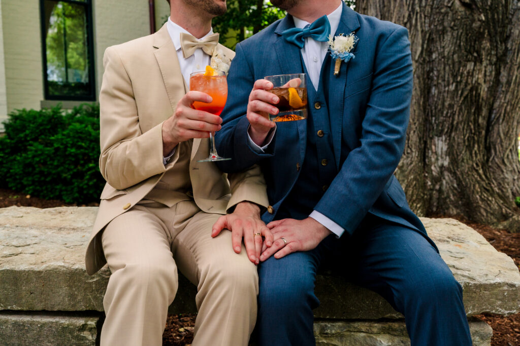 cocktails at Intimate Louisville Kentucky wedding 