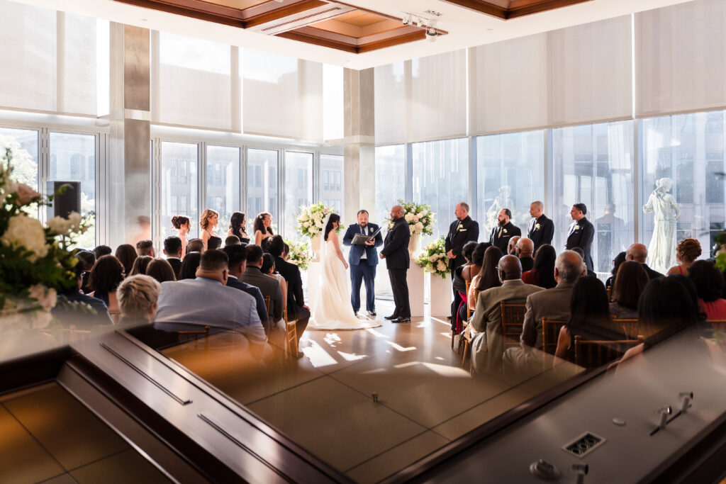 wedding ceremony at Foundation for the Carolinas 